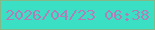 文字の大きさ：2、枠の色：83b989、背景の色：3be0c4、文字の色：af7fb8 無料ブログパーツのブログ時計
