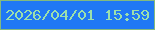 文字の大きさ：1、枠の色：83ba7f、背景の色：2078f5、文字の色：9ce0ac 無料ブログパーツのブログ時計
