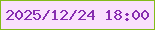 文字の大きさ：3、枠の色：83bb1a、背景の色：f9e0fd、文字の色：872cb0 無料ブログパーツのブログ時計