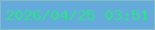 文字の大きさ：3、枠の色：83bcc5、背景の色：64abdc、文字の色：2be489 無料ブログパーツのブログ時計