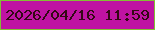 文字の大きさ：5、枠の色：83bf34、背景の色：bf13a2、文字の色：340815 無料ブログパーツのブログ時計
