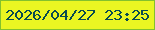 文字の大きさ：2、枠の色：83c12d、背景の色：eaf622、文字の色：084b50 無料ブログパーツのブログ時計
