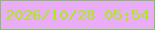 文字の大きさ：3、枠の色：83c166、背景の色：eaabf7、文字の色：a4f014 無料ブログパーツのブログ時計