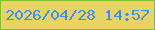 文字の大きさ：1、枠の色：83c22c、背景の色：e7d463、文字の色：3892ef 無料ブログパーツのブログ時計