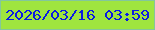 文字の大きさ：1、枠の色：83c79c、背景の色：9fe53f、文字の色：0a1be3 無料ブログパーツのブログ時計