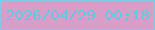 文字の大きさ：1、枠の色：83c7ed、背景の色：d79fc7、文字の色：5dcbe4 無料ブログパーツのブログ時計