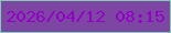 文字の大きさ：3、枠の色：83c9b4、背景の色：7d46a2、文字の色：9301c7 無料ブログパーツのブログ時計