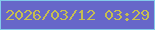 文字の大きさ：4、枠の色：83caea、背景の色：6767c9、文字の色：c6be51 無料ブログパーツのブログ時計