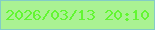 文字の大きさ：5、枠の色：83ccc6、背景の色：aaf293、文字の色：62f632 無料ブログパーツのブログ時計
