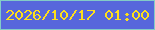 文字の大きさ：5、枠の色：83ccc7、背景の色：5767dc、文字の色：fedf1b 無料ブログパーツのブログ時計
