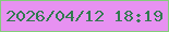文字の大きさ：1、枠の色：83cd7b、背景の色：e791f1、文字の色：317a4f 無料ブログパーツのブログ時計