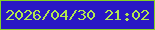 文字の大きさ：5、枠の色：83d224、背景の色：2917c5、文字の色：b1e74e 無料ブログパーツのブログ時計