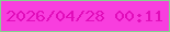 文字の大きさ：4、枠の色：83d28d、背景の色：f83ede、文字の色：e10cba 無料ブログパーツのブログ時計