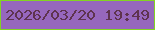 文字の大きさ：2、枠の色：83d323、背景の色：9667bd、文字の色：5e334f 無料ブログパーツのブログ時計
