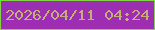 文字の大きさ：5、枠の色：83d349、背景の色：9d2eb4、文字の色：c1af76 無料ブログパーツのブログ時計
