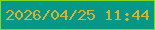 文字の大きさ：2、枠の色：83d51e、背景の色：079786、文字の色：d2b633 無料ブログパーツのブログ時計