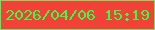 文字の大きさ：5、枠の色：83d762、背景の色：f24136、文字の色：35fe44 無料ブログパーツのブログ時計