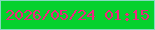 文字の大きさ：5、枠の色：83dbbe、背景の色：05d12d、文字の色：ed267f 無料ブログパーツのブログ時計