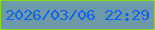 文字の大きさ：5、枠の色：83dc16、背景の色：6e99ab、文字の色：0b63ee 無料ブログパーツのブログ時計