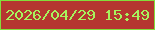 文字の大きさ：4、枠の色：83dd3b、背景の色：b53630、文字の色：a7f35d 無料ブログパーツのブログ時計