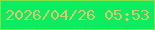 文字の大きさ：2、枠の色：83de47、背景の色：0dec61、文字の色：d4c870 無料ブログパーツのブログ時計