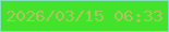 文字の大きさ：5、枠の色：83dfbc、背景の色：43e22b、文字の色：adc460 無料ブログパーツのブログ時計
