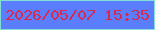 文字の大きさ：2、枠の色：83dfd5、背景の色：5b7efe、文字の色：d72a4e 無料ブログパーツのブログ時計
