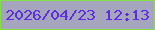 文字の大きさ：3、枠の色：83e042、背景の色：a5a5bd、文字の色：5f2de1 無料ブログパーツのブログ時計