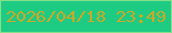 文字の大きさ：1、枠の色：83e089、背景の色：1dcb83、文字の色：c9a929 無料ブログパーツのブログ時計