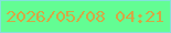 文字の大きさ：4、枠の色：83e2da、背景の色：63fd93、文字の色：d4a845 無料ブログパーツのブログ時計