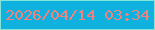 文字の大きさ：3、枠の色：83e5da、背景の色：0fb1de、文字の色：f5817d 無料ブログパーツのブログ時計