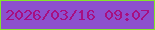 文字の大きさ：2、枠の色：83e62a、背景の色：8d50ce、文字の色：a70f81 無料ブログパーツのブログ時計