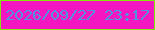 文字の大きさ：3、枠の色：83e70a、背景の色：f417c1、文字の色：5394e2 無料ブログパーツのブログ時計