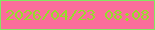 文字の大きさ：3、枠の色：83e761、背景の色：fb6d9b、文字の色：95dd2b 無料ブログパーツのブログ時計