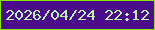 文字の大きさ：1、枠の色：83e901、背景の色：4b0c89、文字の色：bcf2af 無料ブログパーツのブログ時計