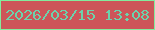 文字の大きさ：3、枠の色：83ec9d、背景の色：cd5559、文字の色：6bd3ac 無料ブログパーツのブログ時計