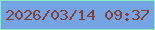 文字の大きさ：3、枠の色：83ecc3、背景の色：75a4e4、文字の色：853e30 無料ブログパーツのブログ時計