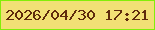 文字の大きさ：5、枠の色：83ee08、背景の色：f2e075、文字の色：5e2a0d 無料ブログパーツのブログ時計