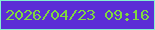 文字の大きさ：5、枠の色：83f0d2、背景の色：5c2dd6、文字の色：7fd740 無料ブログパーツのブログ時計