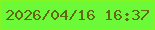 文字の大きさ：1、枠の色：83f520、背景の色：6cf937、文字の色：626912 無料ブログパーツのブログ時計