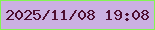 文字の大きさ：3、枠の色：83f552、背景の色：cbb0e1、文字の色：4e0d30 無料ブログパーツのブログ時計