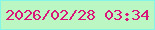 文字の大きさ：2、枠の色：83f6e7、背景の色：baf7c3、文字の色：d81779 無料ブログパーツのブログ時計