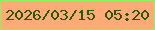 文字の大きさ：5、枠の色：83fa54、背景の色：ffab77、文字の色：29580b 無料ブログパーツのブログ時計