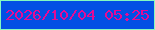 文字の大きさ：2、枠の色：83fac0、背景の色：0350e4、文字の色：e50b95 無料ブログパーツのブログ時計
