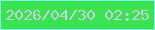 文字の大きさ：5、枠の色：83faf1、背景の色：3ae451、文字の色：cacee4 無料ブログパーツのブログ時計