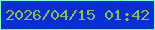 文字の大きさ：1、枠の色：83fbce、背景の色：082fd3、文字の色：8ebd51 無料ブログパーツのブログ時計