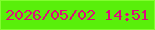 文字の大きさ：3、枠の色：83fc30、背景の色：59ef0a、文字の色：dd0c7c 無料ブログパーツのブログ時計
