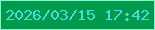 文字の大きさ：5、枠の色：83fdc4、背景の色：009a4e、文字の色：44dfd8 無料ブログパーツのブログ時計