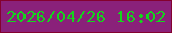 文字の大きさ：1、枠の色：84012e、背景の色：8a217a、文字の色：13d71c 無料ブログパーツのブログ時計