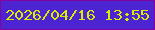 文字の大きさ：5、枠の色：84039e、背景の色：4d24d2、文字の色：d6ed04 無料ブログパーツのブログ時計